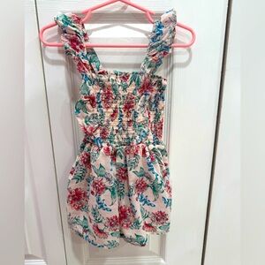 Janie and Jack - Size 2T Romper, light pink color with flowers, EUC